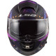 LS2 Casque moto intégral Vector Cosmos + Cagoule - Noir mat et rose