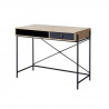 WORKSHOP Bureau enfant - 1 tiroir et 1 niche - Poignée boucle en pvc - Chene/Noir - L99,8 x P55 x H77,4 cm