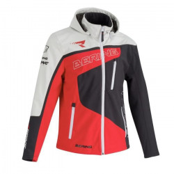 BERING Blouson moto Softshell racing - Homme - Rouge et blanc