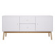 HOKKAIDO Buffet 2 portes 2 tiroirs - Blanc - L 150 x P 42 x H 71 cm