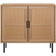 Petit buffet - en rotin et pietement en métal - 2 portes - RUSSELL - L 90 x P 40 x H 80 cm