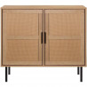 Petit buffet - en rotin et pietement en métal - 2 portes - RUSSELL - L 90 x P 40 x H 80 cm