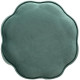 Pouf velours fleur Edi Pin, contreplaqué et mousse PU - Bleu céladon