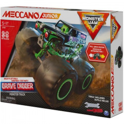 MECCANO - MONSTER TRUCK GRAVE DIGGER MECCANO JUNIOR - 6060171 - Véhicule Monster Truck Géant A Retrofriction - Jeu de Constru…