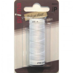 Bobine de fil polyester - 200m - Blanc