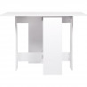 Table a manger pliable VARDA - En panneaux de particules avec décor papier - Blanc