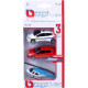 1/64 BBURAGO - Pack de 3 véhicules -  Hélicoptere + Voiture Pompier + Voiture Police