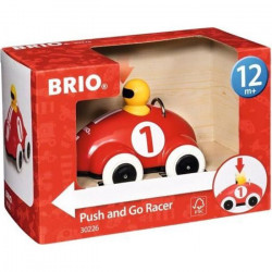 Brio Voiture de course Push & Go Rouge - Systeme a rétrofriction - Jouet Premier âge - Ravensburger - Des 12 mois - 30226