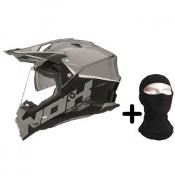 NOX Casque cross N312 Crow gris nardo + cagoule