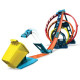 HOT WHEELS Track Builder Triple Looping Modulable Cascades Extremes - 1 lanceur, 1 véhicule et 1 cible inclus