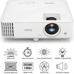 BENQ TH585 - Vidéoprojecteur DLP Full HD (1920x1080) - 3500 lumens ANSI - HDMI, USB - Haut-parleur 10W - Blanc
