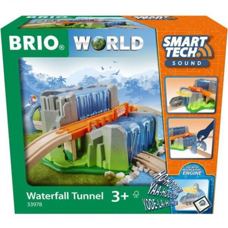 Brio World Pont & Tunnel Cascade Smart Tech Sound - Accessoire STEM pour circuit de train en bois - Ravensburger - Des 3 ans …