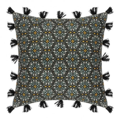 Housse de Coussin Rosace Pompon - 40 x 40 cm - Multicolore