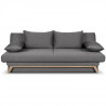Canapé convertible avec coffre - Tissu Gris - L 202 x P 98 x H 98 cm - NAOTO