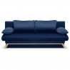 Canapé convertible avec coffre - Velours Bleu - L 202 x P 98 x H 98 cm - NAOTO