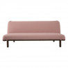 LEONA Banquette convertible clic-clac 3 places - Velours rose clair et pieds en métal - L 185,5 x P 92,5 x H 78,5 cm