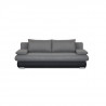 CLYDE Banquette convertible 3 places - Tissu gris et simili noir - Style contemporain - L 187 x P 94 cm