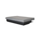 CLYDE Banquette convertible 3 places - Tissu gris et simili noir - Style contemporain - L 187 x P 94 cm