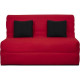 DUNLOPILLO Banquette BZ - Tissu Rouge + 2 coussins noir - L 140 x P 99 x H 98 cm - Made in France - ALICE
