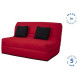 DUNLOPILLO Banquette BZ - Tissu Rouge + 2 coussins noir - L 140 x P 99 x H 98 cm - Made in France - ALICE
