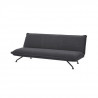 Clic clac 3 places - Tissu Gris foncé - Pieds métal noir - L 190 x P 89 x H 79 cm - ALBA