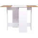 Table a manger pliable VARDA- Rectangulaire - Papier décor Blanc et chene - 4 personnes - L 104 x P 76 x H 74 cm