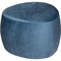 Pouf galet Bloom velours - Bleu