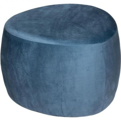 Pouf galet Bloom velours - Bleu