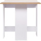 Table a manger pliable VARDA- Rectangulaire - Papier décor Blanc et chene - 4 personnes - L 104 x P 76 x H 74 cm