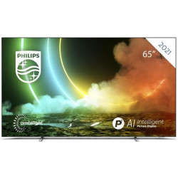 PHILIPS 65OLED706 - TV UHD 4K 65 (164cm) - Ambilight 3 côtés - Android TV - Dolby Atmos - 4xHDMI, 3xUSB - Cadre métallique