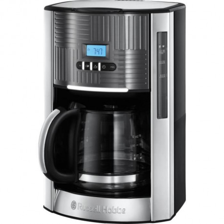 Russell Hobbs 25270-56 Machine a Café, Cafetiere Filtre Programmable  Geo Steel 1,5L, Maintien au Chaud, Illumination Claire
