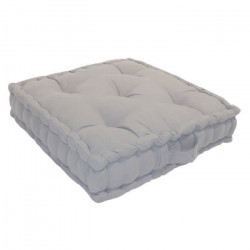 Coussin de sol Grand Format 100% Coton 60x60x15cm GRIS CLAIR