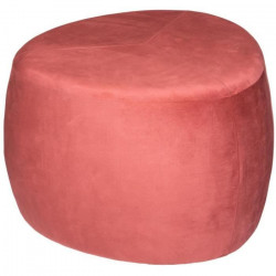 Pouf galet Bloom velours - Rose blush