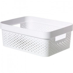 CURVER Bac Infinity 11L Dots - Plastique recyclé - Blanc