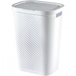 CURVER Coffre a linge en plastique recyclé - 60 L - Blanc