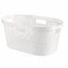 CURVER Panier a linge 40L Infinity Dots - Plastique recyclé - Blanc