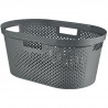 CURVER Panier a linge 40L Infinity Dots - Plastique recyclé - Gris