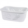 EDA PLASTIQUE Panier a linge ergonomique Flora 37 L - Blanc cérusé - 59 x 39 x 24 cm