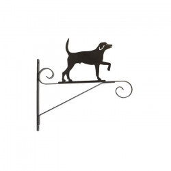 ARTEVASI Patere en Fer plat Chien - 35 cm - Gris anthracite métallisé