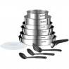 TEFAL L948SC04 Batterie de cuisine 12 pieces INGENIO EMOTION - Tous feux dont induction - Inox