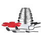 TEFAL L925SM14 Ingenio Emotion Batterie de cuisine 22 p, Induction, Four, Inox, Revetement Titanium Pro, Poignée brevetée, Em…