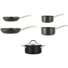 MENASTYL 7930148 - Lot 5 pieces prune: 2 Casseroles 16cm et 20cm,2 poeles 24cm et 28cm, Faitout 24cm-Tous feux dont induction