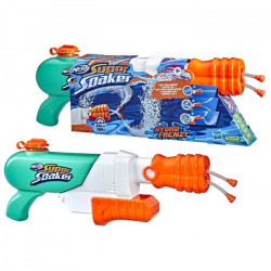 NERF SUPER SOAKER - Blaster a eau Hydro Frenzy - 3 manieres d'arroser, embout ajustable, 2 tubes lanceurs d'eau