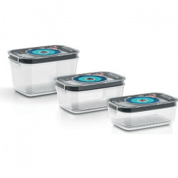 BOSCH - 3 boites de conservation sous vide hermétiques : 0,7L, 1,0L et 1,5L - Bac d'égouttement - Indicateur jour et mois - T…