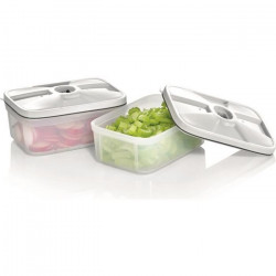 SEVERIN ZB3620 Lot 2 boites de conservation sans BPA avec valve de mise sous vide - Capacite 0,75 L - Preserve les saveurs