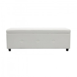 Banc coffre - Bout de lit - Simili blanc Classique - L 140 cm - BOX