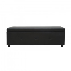 Banc coffre - Bout de lit - Simili noir Classique - L 140 cm - BOX