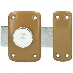 YALE Verrou a bouton et cylindre 5 goupilles diametre 23 mm, longueur 40 mm, 3 clés, marron doré