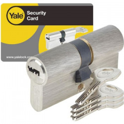 Yale YC1000+ Cylindre de Serrure Débrayable 30x50 mm pour Porte Entrée, 6 Goupilles, 4 Clés