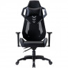 REACTOR Chaise gaming de bureau réglable en hauteur - Tissu maille et simili noir et gris